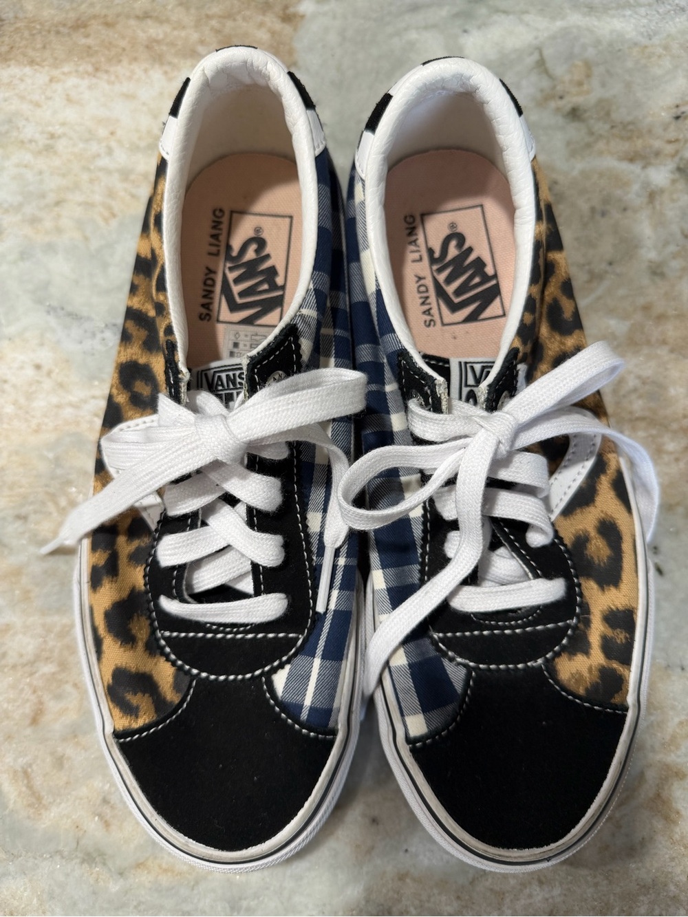 Vans x Sandy Liang Era Leopard Plaid Checkerboard Sneakers Women’s 8.5